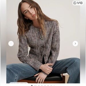 Veronica Beard 🔥 Andrea Cotton Tweed Jacket